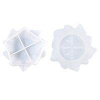 Conjunto de moldes epóxi DIY, silicone, branco, 121x117x41mm, vendido por PC