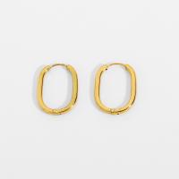 Stainless Steel Hoop Earring, 304 Stainless Steel, Vacuum Ion Plating, fashion jewelry & for woman, golden, 26x20mm, Sold By Pair