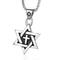 Titanium Steel Pendants, Hexagram, plated, punk style & for man, 42x29mm, Sold By PC