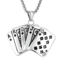 Titanium Steel Pendants Poker polished punk style & for man Sold By PC
