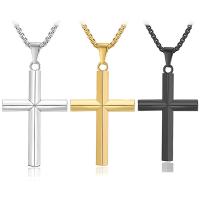 Titanium Steel Pendants, Cross, plated, for man, more colors for choice, 51x31mm, Sold By PC