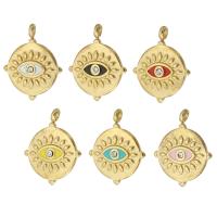 Evil Eye Pendants 304 Stainless Steel gold color plated with glass rhinestone & enamel Approx 2mm Sold By PC