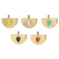 Stainless Steel Pendants 304 Stainless Steel gold color plated enamel Approx 2mm Sold By PC