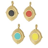 Stainless Steel Pendants, 304 Stainless Steel, gold color plated, enamel, more colors for choice, 14x20.50x2.50mm, Hole:Approx 2mm, Sold By PC