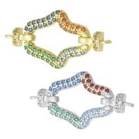 Cubic Zirconia Micro Pave Brass Connector plated micro pave cubic zirconia & hollow Approx 1mm Sold By PC