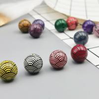 Acrylic Jewelry Beads, printing, DIY, Random Color, 16mm, Sold By PC
