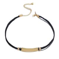 Fashion Choker halskæde, Zinc Alloy, med Velveteen Cord, med 7cm extender kæde, mode smykker & for kvinde, to forskellige farvede, 40mm, Længde 28 cm, Solgt af PC