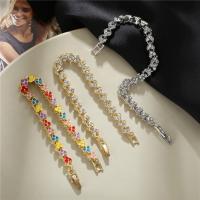 Stainless Steel Jewelry Bracelet Zinc Alloy with Crystal fashion jewelry & for woman & enamel 6mm Length 17 cm Sold By PC