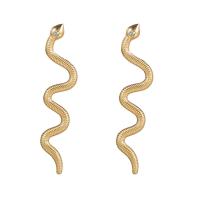 Zink Alloy dubbar örhänget, Snake, guldfärg pläterade, mode smycken & för kvinna & med strass, gyllene, 60x10mm, Säljs av Par