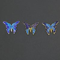 cloisonne perler, med Zinc Alloy, Butterfly, du kan DIY & emalje, flere farver til valg, 19x23mm, Solgt af PC