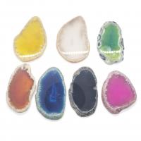 Agate Jewelry Pendants, irregular, Unisex, more colors for choice, 20x40-35x50mm, Sold By PC