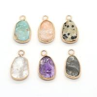 Gemstone Pendants Jewelry, Natural Stone, with Brass, gold color plated, different materials for choice & Unisex, more colors for choice, 10x20mm, Sold By PC