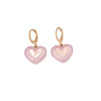 Huggie Hoop Drop Earring Zinc Alloy Heart gold color plated for woman & enamel nickel lead & cadmium free Sold By Pair