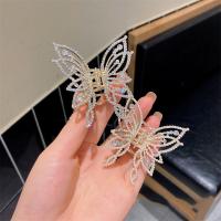 Hair Claw Clips Zinc Alloy with Rhinestone & Plastic Pearl Butterfly fashion jewelry & for woman nickel lead & cadmium free Sold By PC