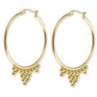 Stainless Steel Hoop Earring, 304 Stainless Steel, Vacuum Ion Plating, fashion jewelry & for woman, golden, 36x46mm, Sold By Pair