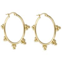 Stainless Steel Hoop Earring, 304 Stainless Steel, Vacuum Ion Plating, fashion jewelry & for woman, golden, 40x37mm, Sold By Pair