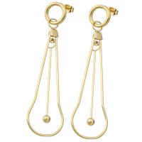 Stainless Steel Drop Earring, 304 Stainless Steel, Vacuum Ion Plating, fashion jewelry & for woman, golden, 72mm,19*62mm, Sold By Pair