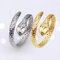 304 Stainless Steel Cuff Finger Ring, Snake, Vacuum Ion Plating, fashion jewelry & for woman, more colors for choice, 10mm, Inner Diameter:Approx 18mm, Sold By PC
