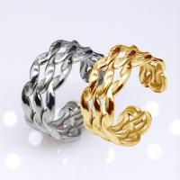 304 Stainless Steel Cuff Finger Ring Vacuum Ion Plating fashion jewelry & Unisex 9mm Inner Approx 18mm Sold By PC