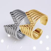 304 Stainless Steel Cuff Finger Ring, Vacuum Ion Plating, fashion jewelry & Unisex, more colors for choice, 12mm, Sold By PC
