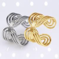 304 Stainless Steel Cuff Finger Ring, Vacuum Ion Plating, fashion jewelry & Unisex, more colors for choice, 15mm, Sold By PC