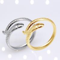 304 Stainless Steel Cuff Finger Ring, Snake, Vacuum Ion Plating, fashion jewelry & for woman, more colors for choice, 10mm, Sold By PC