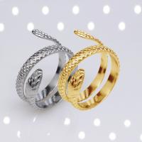 304 Stainless Steel Cuff Finger Ring, Snake, Vacuum Ion Plating, fashion jewelry & Unisex, more colors for choice, 16mm, Sold By PC