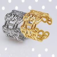 304 Stainless Steel Cuff Finger Ring, Vacuum Ion Plating, fashion jewelry & Unisex, more colors for choice, 14mm, Sold By PC