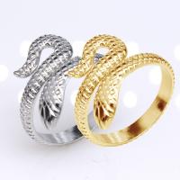 304 Stainless Steel Open Finger Ring, Snake, Vacuum Ion Plating, fashion jewelry & for woman, more colors for choice, 15mm, Sold By PC