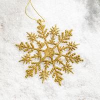 Plastic Julehængende ornamenter, Snowflake, du kan DIY & forskellige stilarter for valg, flere farver til valg, 4pc'er/Bag, Solgt af Bag