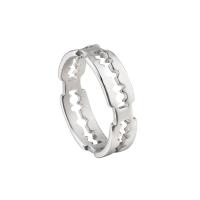 Zinc Alloy Finger Ring Razor Blade silver color plated & hollow Sold By PC