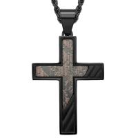 Титановые стали ожерелье, титан, Kресты, пистолет черный покрытием, разные стили для выбора & различные модели для выбора & Мужский, черный, 25x53mm, длина:Приблизительно 17.7 дюймовый, продается PC