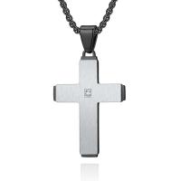 Titanstahl Halskette, Kreuz, plattiert, verschiedene Stile für Wahl & für den Menschen, keine, 26x40mm, Länge:ca. 17.7 ZollInch, verkauft von PC