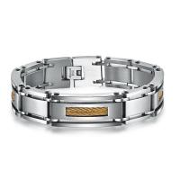 Bracelet d'acier titane, Placage, bijoux de mode & pour homme, Vendu par PC