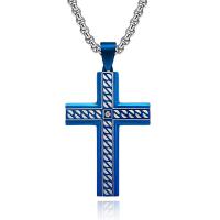 Titanium Steel Necklace, Cross, plated, different styles for choice & for man, more colors for choice, 30x47mm, Length:Approx 17.7 Inch, Sold By PC