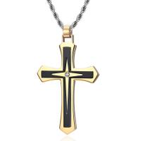 Titanium Steel Necklace, Cross, plated, different styles for choice & for man, more colors for choice, 30x46mm, Length:Approx 17.7 Inch, Sold By PC