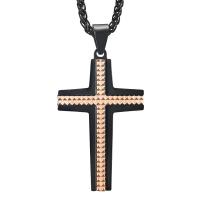 Titanium Steel Necklace, Cross, plated, different styles for choice & for man, more colors for choice, 29x48mm, Length:Approx 17.7 Inch, Sold By PC