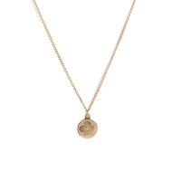 Stainless Steel Jewelry Necklace, 304 Stainless Steel, with 2inch extender chain, Flat Round, 18K gold plated, with flower pattern & for woman, 15x15x1.70mm, Length:Approx 17.7 Inch, Sold By PC