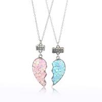Children Jewelry Set Zinc Alloy with Sequins Heart platinum color plated 2 pieces & for children & epoxy gel Sold By Set