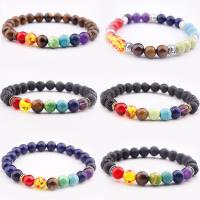 Gemstone Bracelets, Round, Unisex & different styles for choice, Length:Approx 7 Inch, Sold By PC