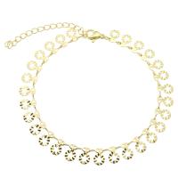 Bracelets en laiton, Placage de couleur d'or, pour femme & creux, Longueur:Environ 9 pouce, Vendu par PC