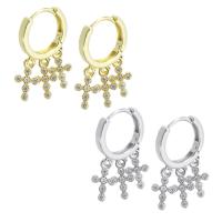Cubic Zirconia Micro Pave Brass Earring, plated, micro pave cubic zirconia & for woman, more colors for choice, 26.50x26mm, Sold By Pair