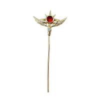 Hair Stick Brass plated DIY & micro pave cubic zirconia Sold By PC