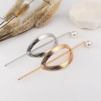 Hair Stick Zinc Alloy with Plastic Pearl plated for woman nickel lead & cadmium free Sold By PC
