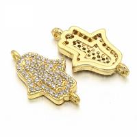 Cubic Zirconia Micro Pave Brass Connector Hand plated fashion jewelry & DIY & micro pave cubic zirconia Sold By PC