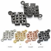 Zircon cubique Micro Pave laiton Connecteur, noeud chinois, Placage, bijoux de mode & DIY & pavé de micro zircon, plus de couleurs à choisir, 13x22mm, Vendu par PC