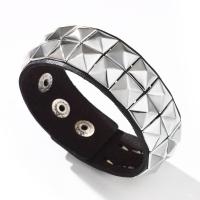 PU Leather Cord Bracelets with Zinc Alloy plated fashion jewelry & Unisex Sold By PC