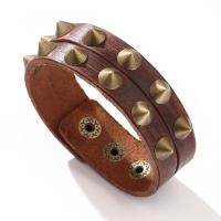 Cowhide Bracelet with Zinc Alloy plated fashion jewelry & Unisex Sold By PC