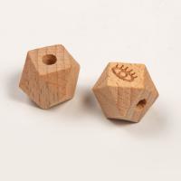 Miçangas de madeira, Hemu+Contas, Polígono, DIY, 14mm, vendido por PC