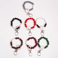 Bag Purse Charms Keyrings Keychains, Schima Superba, with 304 Stainless Steel, Round, Unisex, more colors for choice, 12mm, Length:Approx 7.5 Inch, Sold By PC